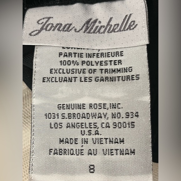 Jona Michelle Holiday Black Velvet Dress Tulle Size 8 - Picture 6 of 6